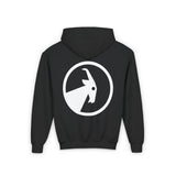 BILLY Core Youth Heavy Blend Hooded Sweatshirt (White Horizontal Logo)  — AVAILABLE IN 4 COLORS