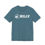 BILLY Adult Unisex Jersey Short Sleeve Tee (White Horizontal Logo)