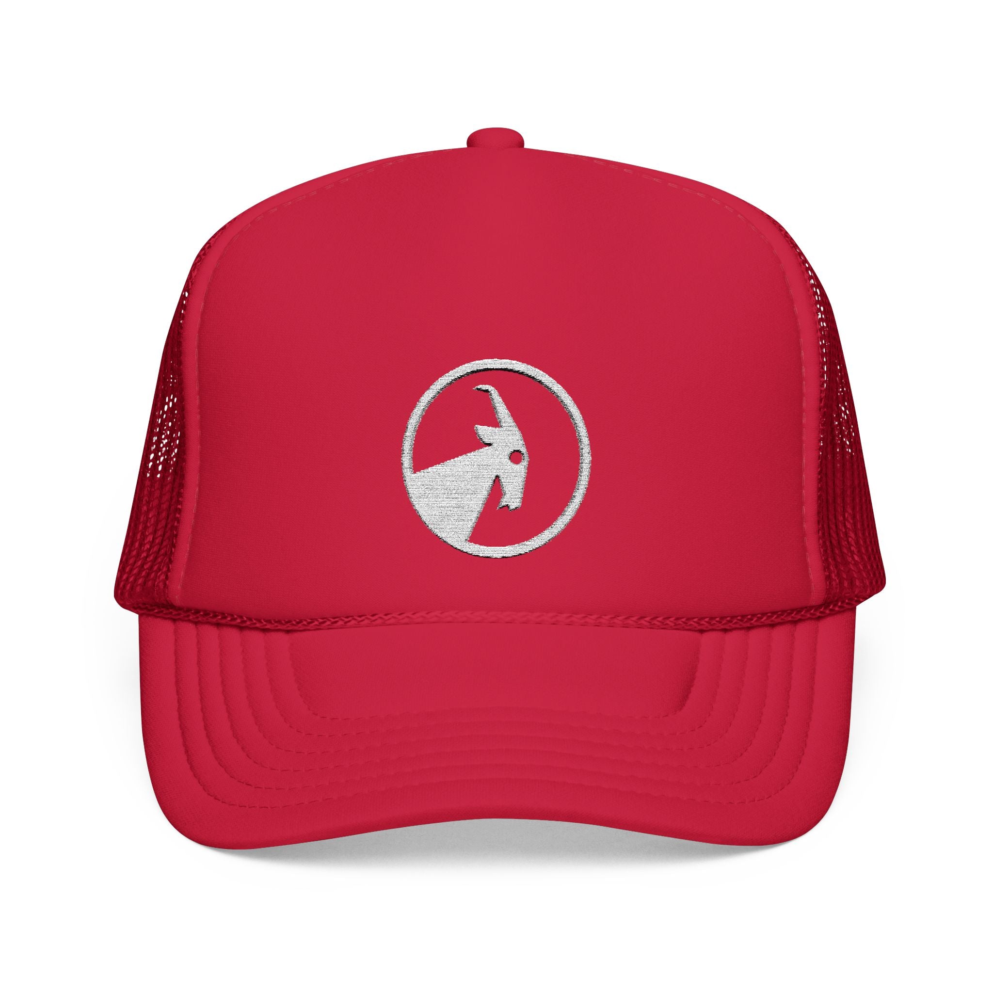 BILLY Foam Trucker Hat (White Goat - Embroidery) — AVAILABLE IN 4 COLORS