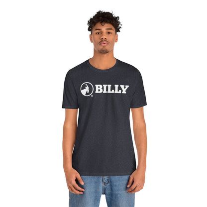 BILLY Adult Unisex Jersey Short Sleeve Tee (White Horizontal Logo)