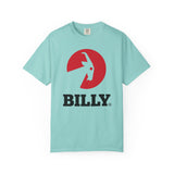 BILLY Unisex Garment-Dyed T-Shirt (Black/Red Vertical Logo)