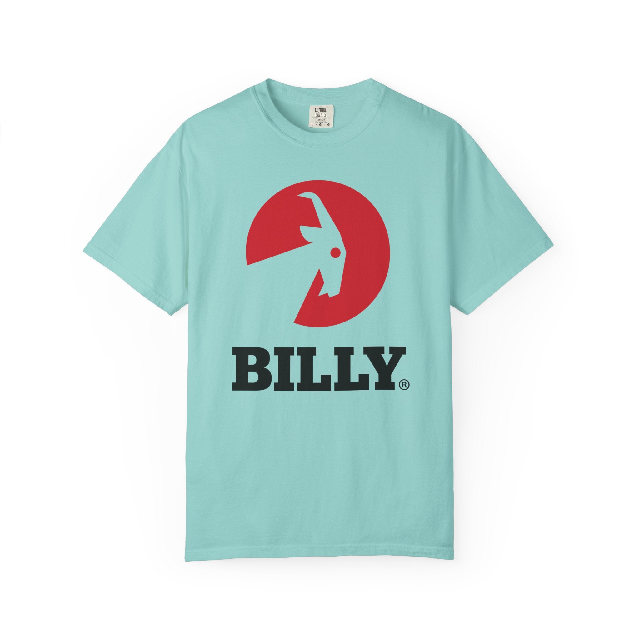 BILLY Unisex Garment-Dyed T-Shirt (Black/Red Vertical Logo)