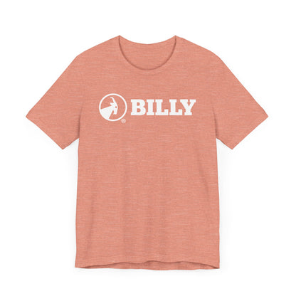 BILLY Adult Unisex Jersey Short Sleeve Tee (White Horizontal Logo)
