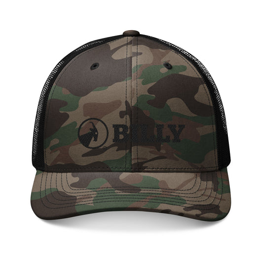 BILLY Camouflage Trucker Hat (Black Horizontal Logo - Embroidery) — AVAILABLE IN 3 COLORS