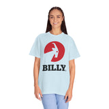 BILLY Unisex Garment-Dyed T-Shirt (Black/Red Vertical Logo)