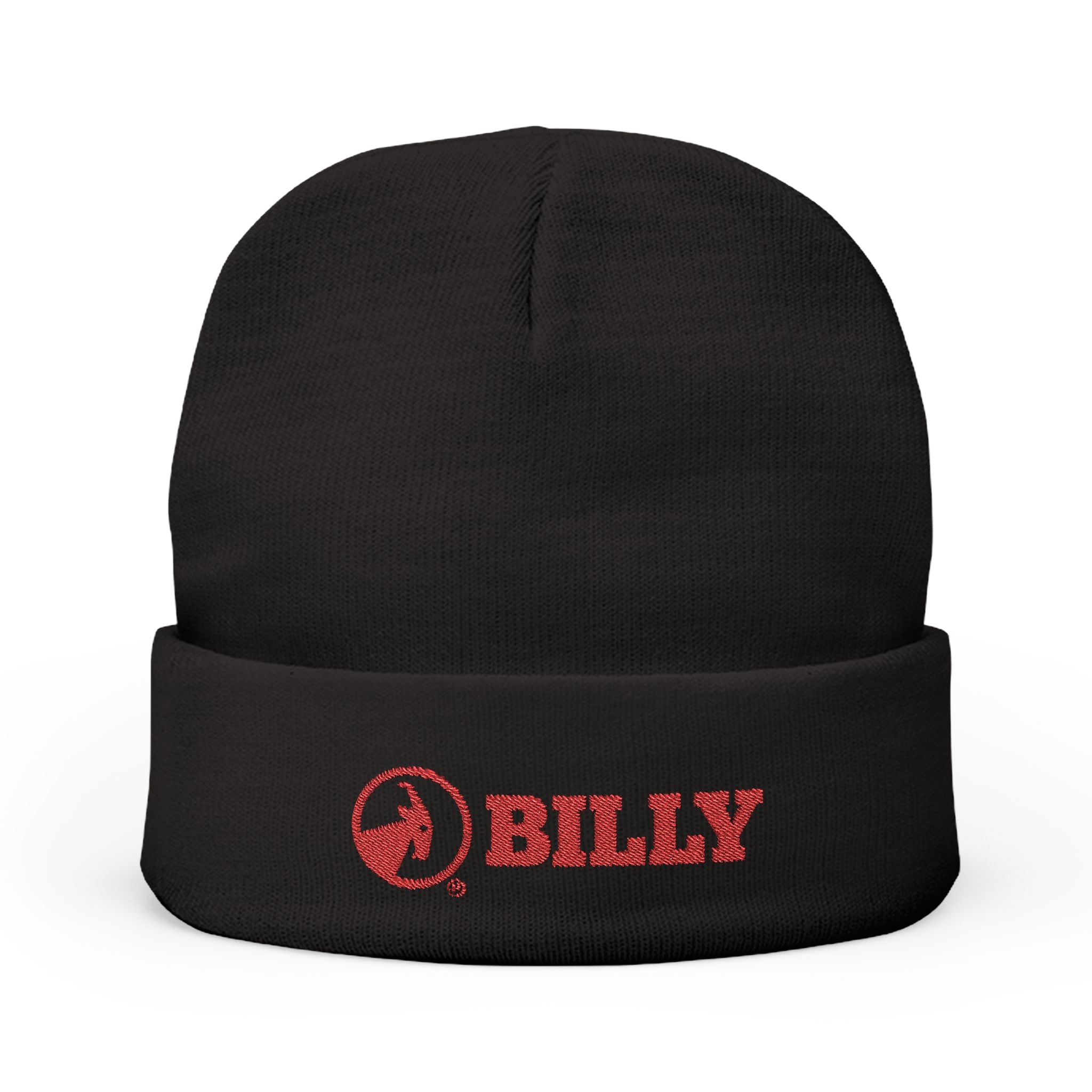 BILLY Knit Beanie  (Red Horizontal Logo - Embroidery) — AVAILABLE IN 6 COLORS