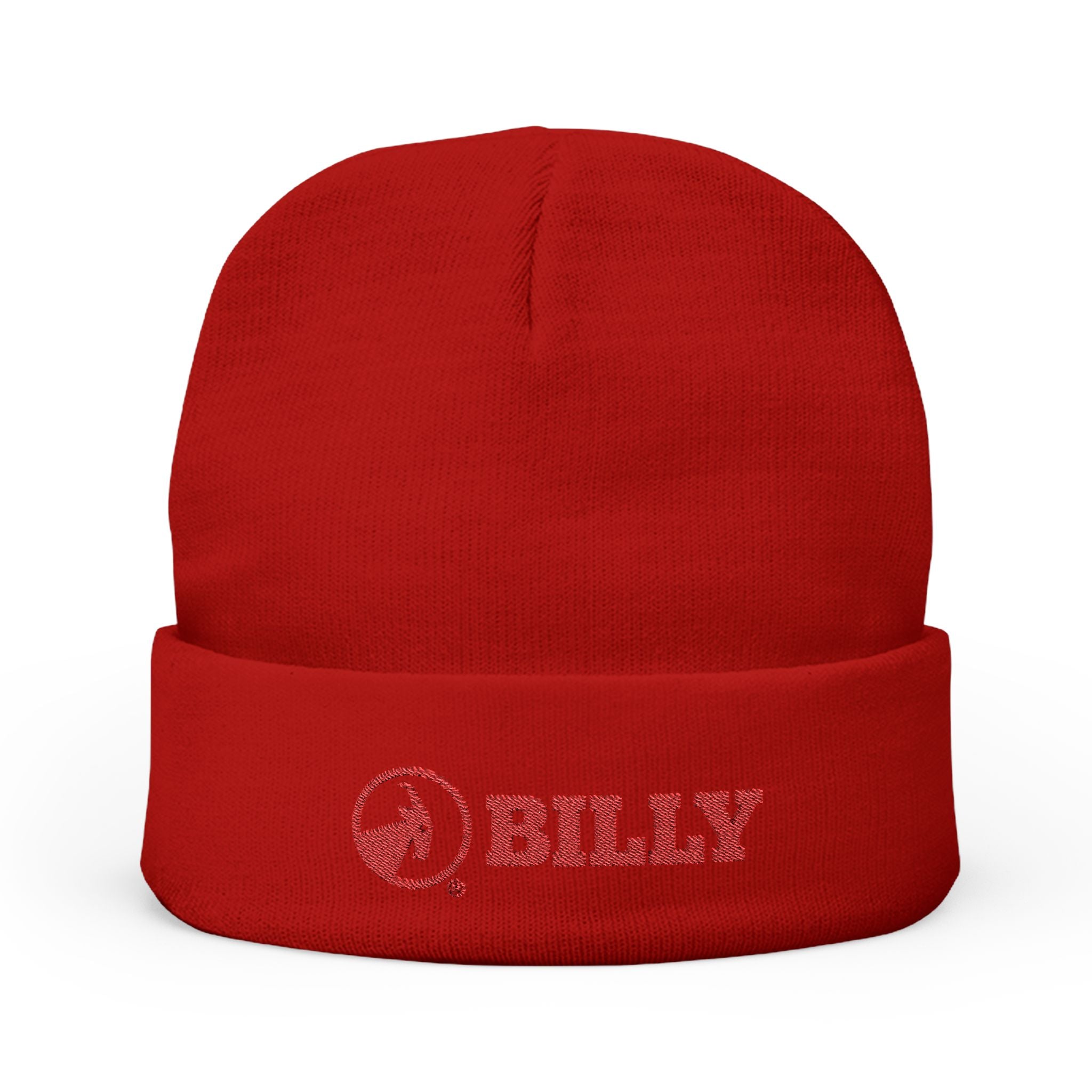 BILLY Knit Beanie  (Red Horizontal Logo - Embroidery) — AVAILABLE IN 6 COLORS