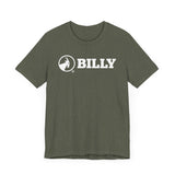 BILLY Adult Unisex Jersey Short Sleeve Tee (White Horizontal Logo)
