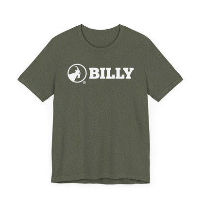 BILLY Adult Unisex Jersey Short Sleeve Tee (White Horizontal Logo)