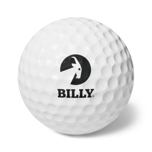 BILLY Golf Balls, 6pcs (Black Vertical Logo)