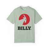 BILLY Unisex Garment-Dyed T-Shirt (Black/Red Vertical Logo)