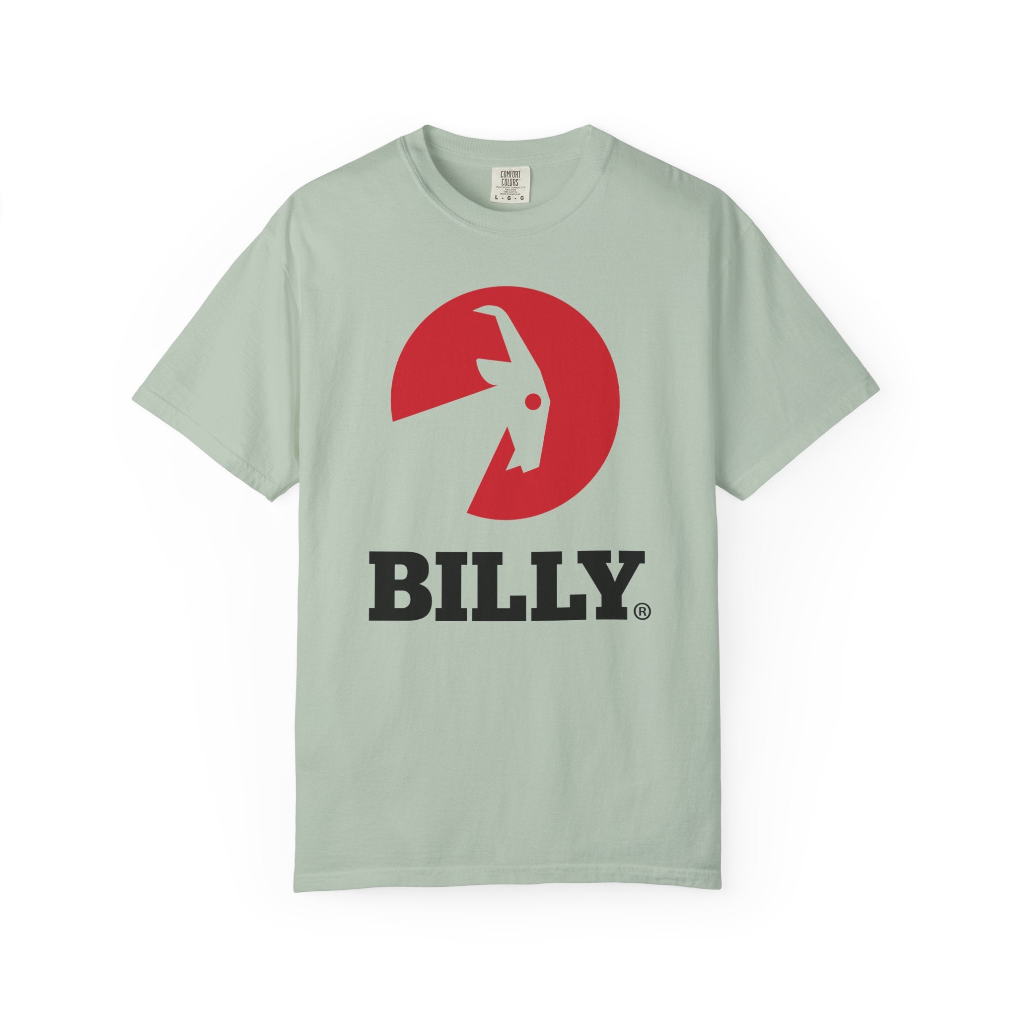 BILLY Unisex Garment-Dyed T-Shirt (Black/Red Vertical Logo)