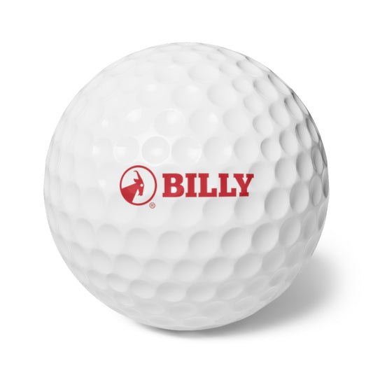 BILLY Golf Balls, 6pcs (Red Horizontal Logo)