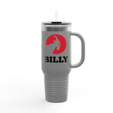 BILLY Insulated Travel Mug, 40oz (Red/Black Vertical Logo)