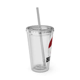 BILLY Sunsplash Tumbler with Straw, 16oz (Red/Black Vertical Logo)