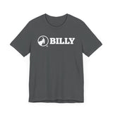 BILLY Adult Unisex Jersey Short Sleeve Tee (White Horizontal Logo)