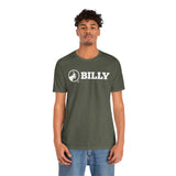 BILLY Adult Unisex Jersey Short Sleeve Tee (White Horizontal Logo)
