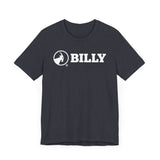 BILLY Adult Unisex Jersey Short Sleeve Tee (White Horizontal Logo)