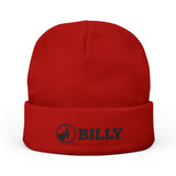 BILLY Knit Beanie (Black Horizontal Logo - Embroidery) — AVAILABLE IN 6 COLORS