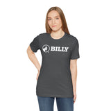 BILLY Adult Unisex Jersey Short Sleeve Tee (White Horizontal Logo)
