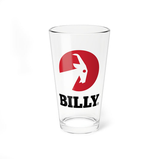 BILLY Mixing Glass, 16oz (Red/Black Vertical Logo)