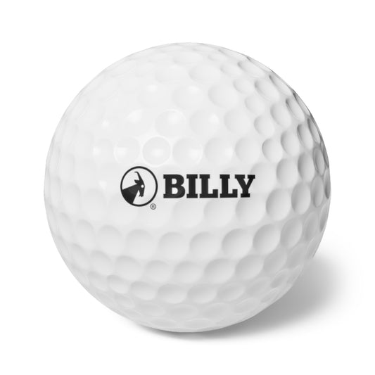 BILLY Golf Balls, 6pcs (Black Horizontal Logo)