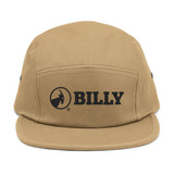 BILLY 5 Panel Cap (Black Horizontal Logo - Embroidery) — AVAILABLE IN 6 COLORS