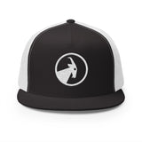BILLY 5 Panel Flat Bill Trucker Cap (White Goat - Embroidery) — AVAILABLE IN 6 COLORS
