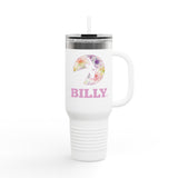 BILLY Insulated Travel Mug, 40oz (Floral Logo)