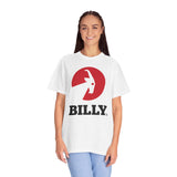 BILLY Unisex Garment-Dyed T-Shirt (Black/Red Vertical Logo)