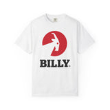 BILLY Unisex Garment-Dyed T-Shirt (Black/Red Vertical Logo)