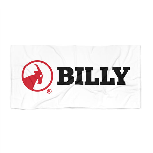 BILLY Beach Towel (Red/Black Horizontal Logo)