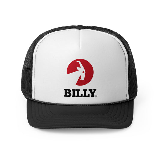 BILLY Foam Trucker Cap (Red/Black Vertical Logo - Print)