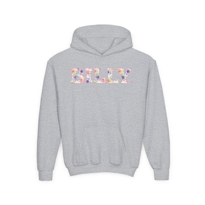 BILLY Core Youth Heavy Blend Hooded Sweatshirt (Floral) - AVAILABLE IN 4 COLORS