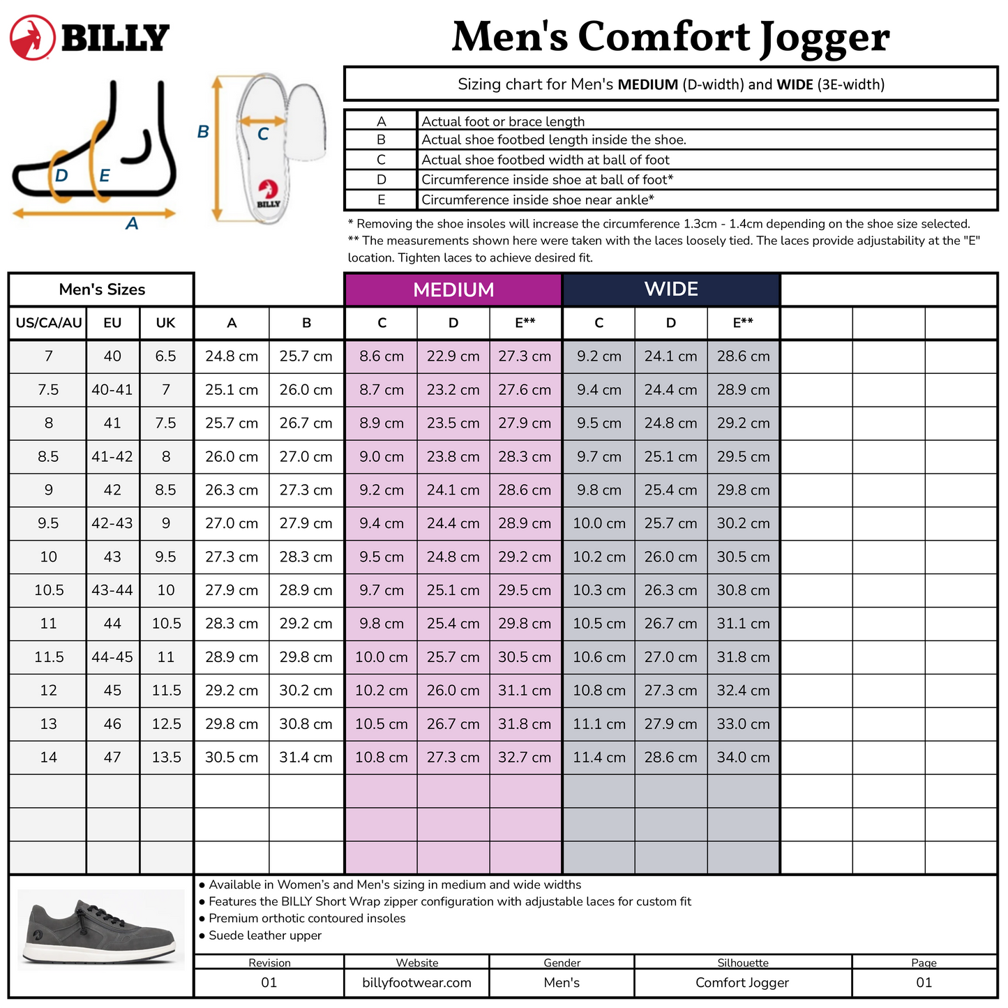 SALE - Men's Grey Suede BILLY Comfort Jogger