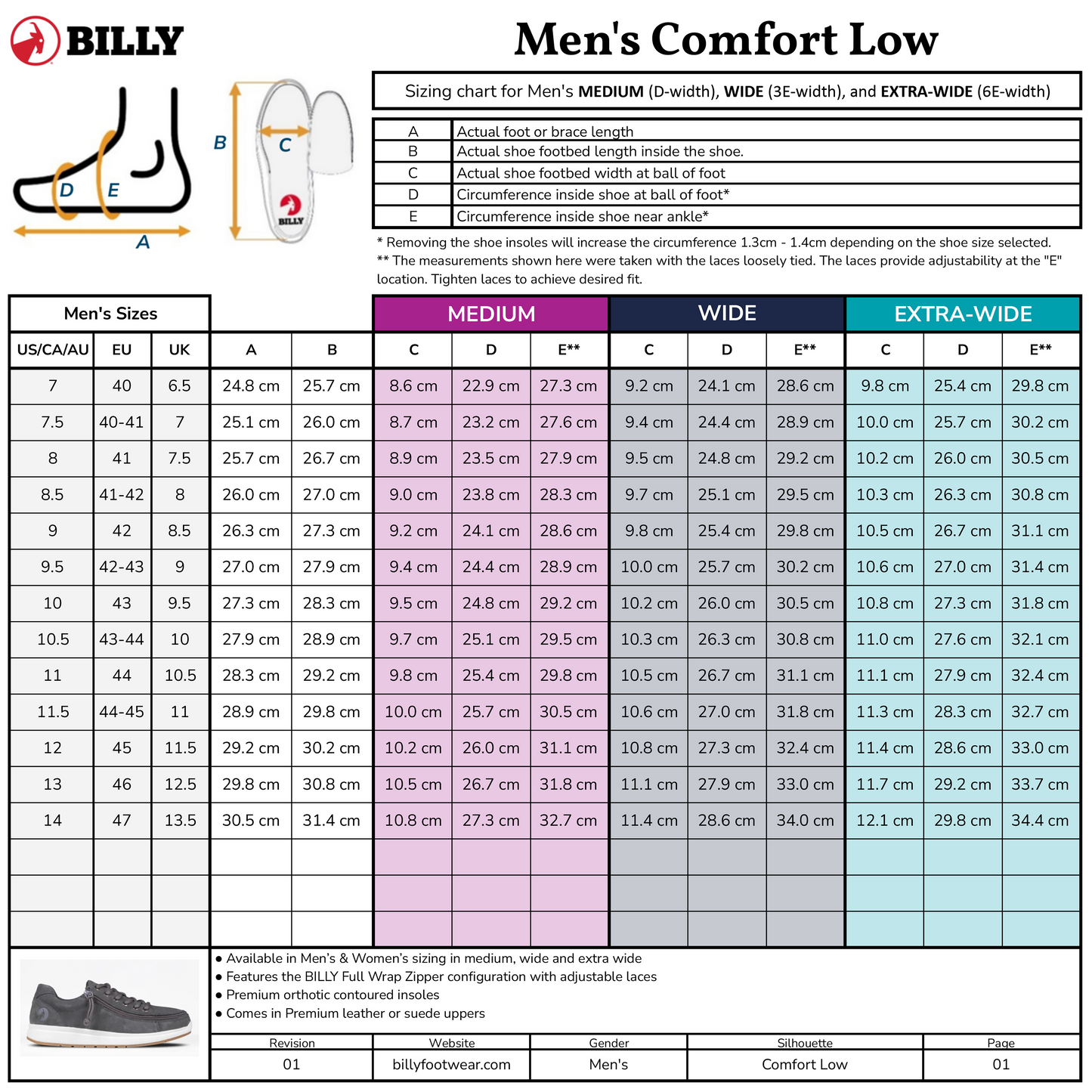 SALE - Men's Grey Suede BILLY Comfort Low