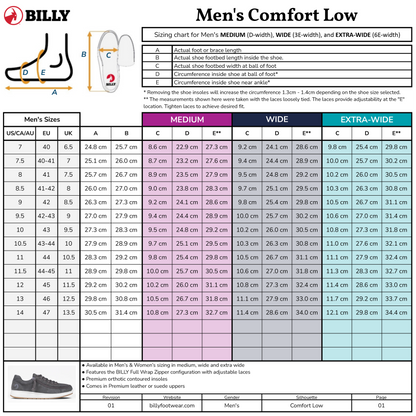 SALE - Men's Grey Suede BILLY Comfort Low
