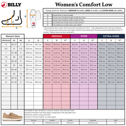 SALE - Women's Black to the Floor BILLY Work Comfort Low