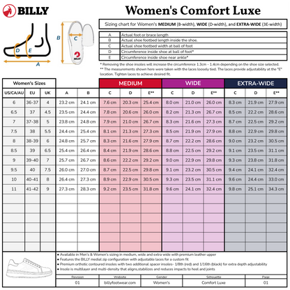 Women's Black Leather BILLY Comfort Luxe
