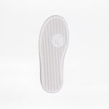 The SALE - White Rainbow BILLY Classic Lace High kids sneaker from BILLY Footwear has a white sole with a herringbone tread and circular logo, shown on a plain white background.