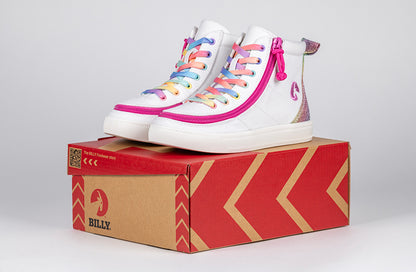 White Rainbow BILLY Classic Lace Highs - BILLY Footwear