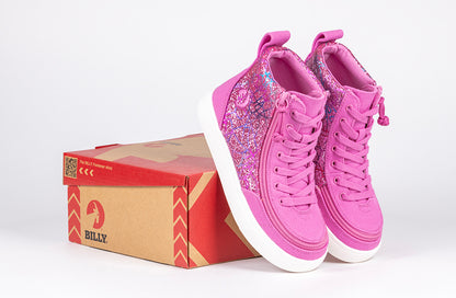 Pink Printed Canvas BILLY Classic Lace Highs - BILLY Footwear