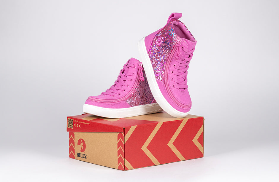 Pink Printed Canvas BILLY Classic Lace Highs - BILLY Footwear