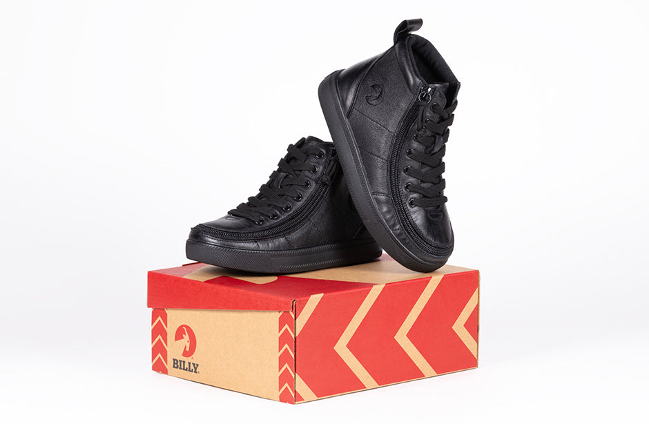 Black to the Floor Leather BILLY Classic Lace High Tops