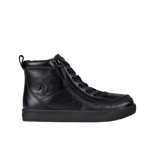 FINAL SALE - Black to the Floor Leather BILLY Classic Lace High Tops