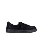Black sneaker with a zipper on a white background
