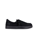 Black sneaker with a zipper on a white background