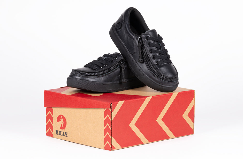SALE - Black to the Floor Leather BILLY Classic Lace Lows