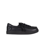 Black sneaker with a zipper on a white background