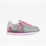 The BILLY Footwear Kids'/Toddler Joggers in fuchsia feature FlipTop Technology for easy wear and display a round logo on the heel.